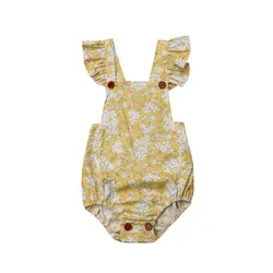 Pudcoco/Летний повседневный комбинезон без рукавов с цветочным принтом для новорожденных девочек, комбинезон, одежда, пляжный костюм, одежда