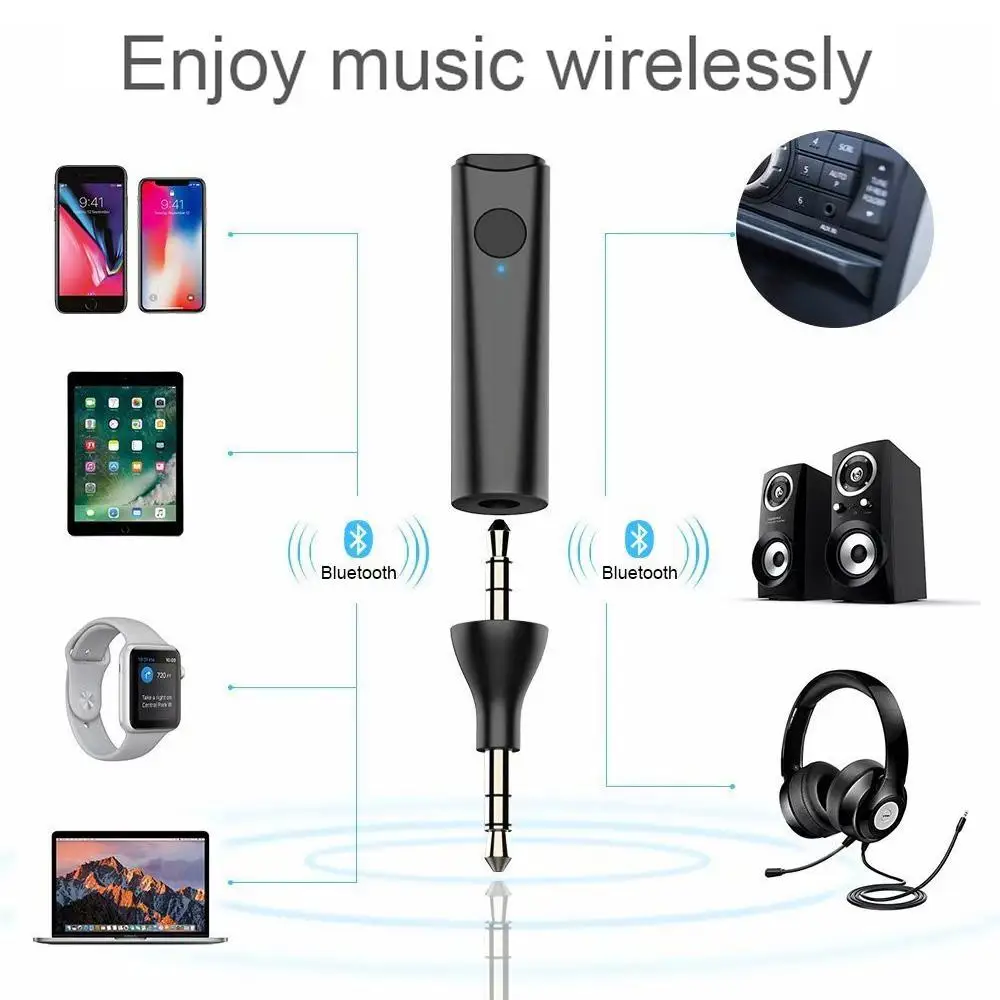 Hobbyline Bluetooth 5,0 стерео аудио адаптер 3,5 мм 2,5 мм A2DP Handsfree музыкальный приемник для автомобиля музыкальные наушники ресивер d20