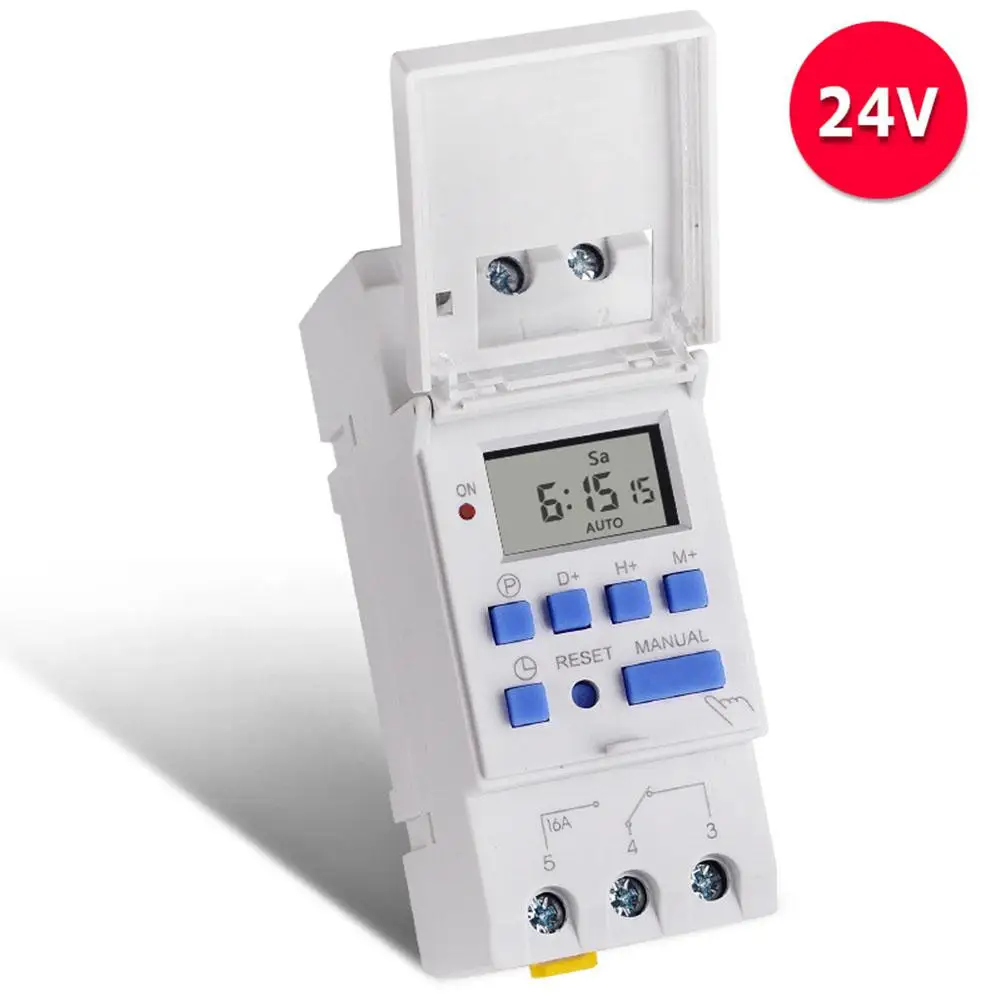 

Weekly Programmable Digital Timer Switch Microcomputer Electronic Time Relay Control 24 V