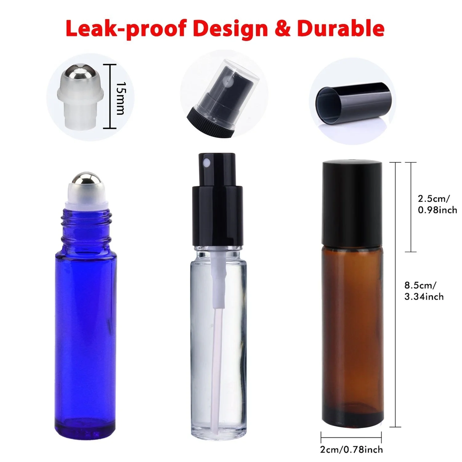 Murah 24 Pack 10 Ml Botol Rol untuk Minyak Esensial Stainless Steel Roller Bola Botol Semprot