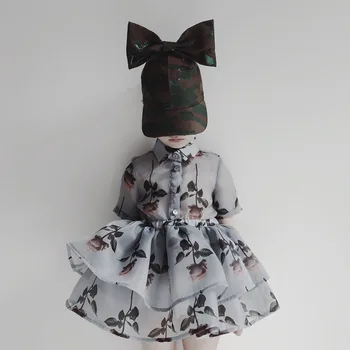 

2019 TODDLER GIRLS DRESS GIRLS FASHION TUTU DRESS ROSE PATTERN KIDS DRESSES FOR GIRLS GIRLS DRESS