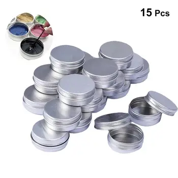 

10pcs 15g Travel Bottles Cosmetic Container Empty Cream Jar Pot with Lid for Makeup Pomade (Aluminium Specimen Box with Thread)