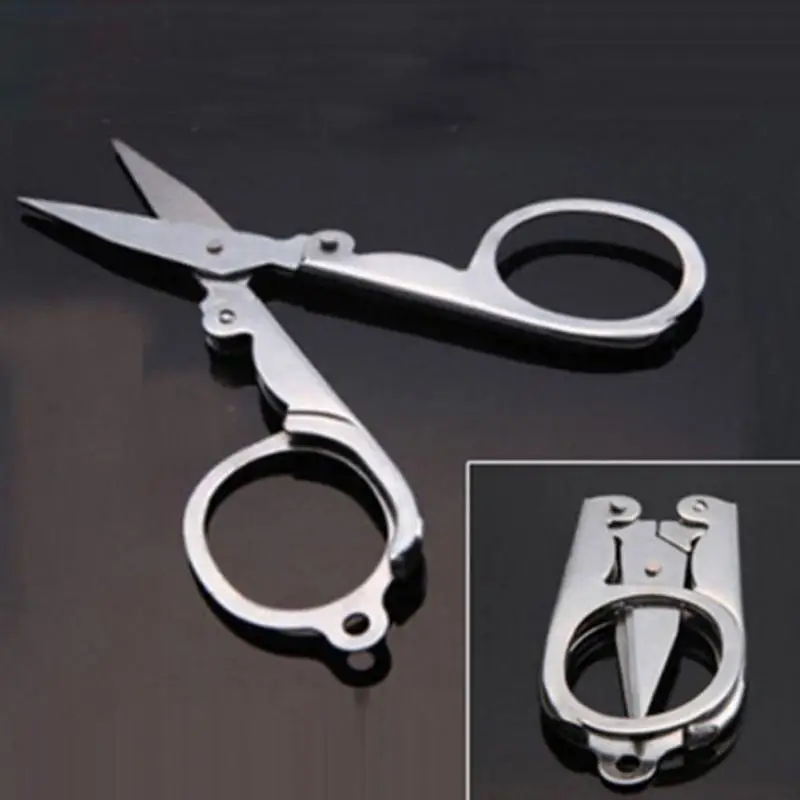

Portable Folding Scissors Mini DIY Scissors Travel Scissors Color Silver titanium steel Scissors for house