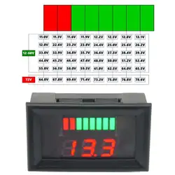 12-60 V свинцово-кислотная Батарея Ёмкость светодиодный индикатор цифровой вольтметр Тесты er свинцово-кислотная светодиодный Тесты er