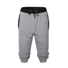 Новые летние мужские одноцветные спортивные шорты, мужские 3/4 брюки, короткая одежда для фитнеса и бодибилдинга, повседневные спортивные летние мужские шорты