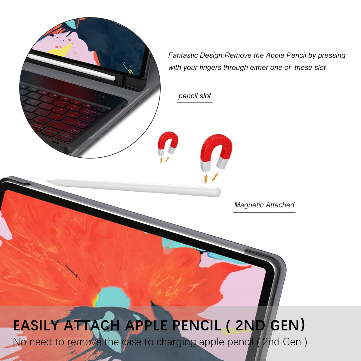 Планшеты Чехол для iPad Pro 11 дюймов 2018 отделимые Французский клавиатура с