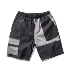 Летние Новые шорты мужские модные контрастная прошивка Прямые повседневные шорты мужские уличные тренды дикие хип хоп свободные шорты