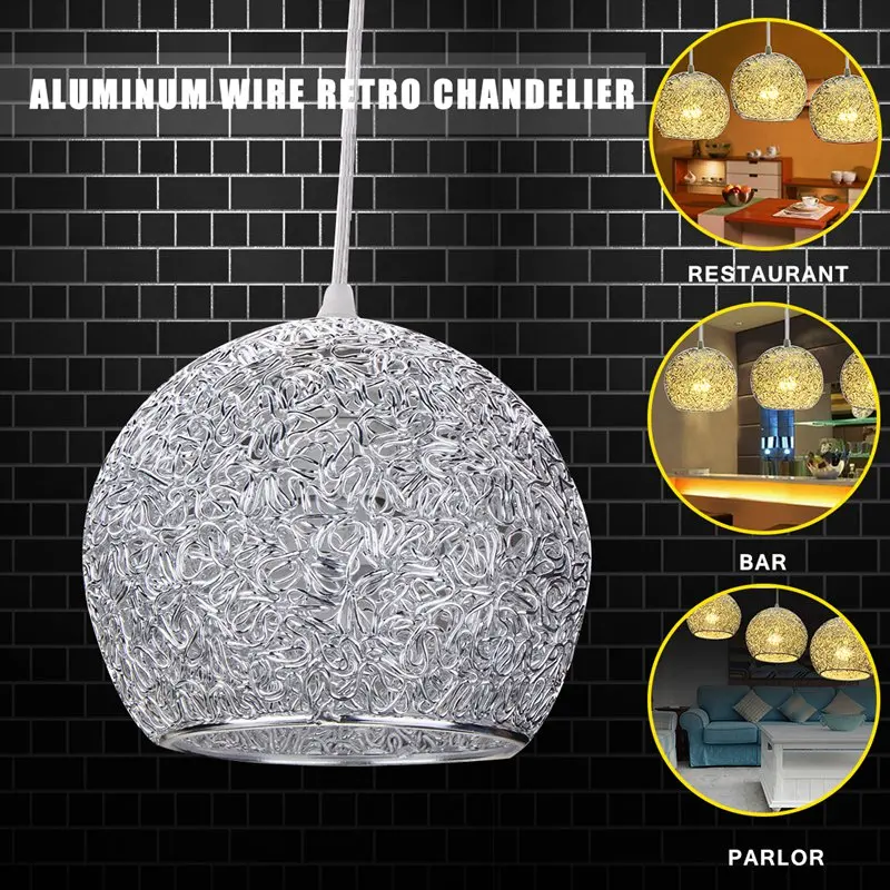 

Smuxi Modern Retro Pendant Light Lamp Wire Silver Home Decoration Indoor Pendant Lights Lamp With Bulb