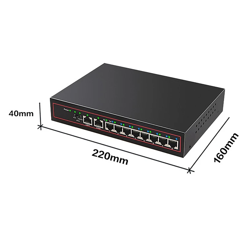 10 портов Poe коммутатор 52 в мощность по Ethernet сетевой 8 выключатель инъектор для ip