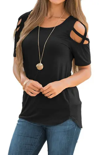 Новые модные женские футболки с открытыми плечами женские летние повседневные топы с коротким рукавом