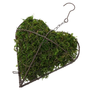 

Bonsai Plants Holder Metal Heart Shape Hanging Plant Basket Succulent Flower Pot Basket For Wall Hanging Decor