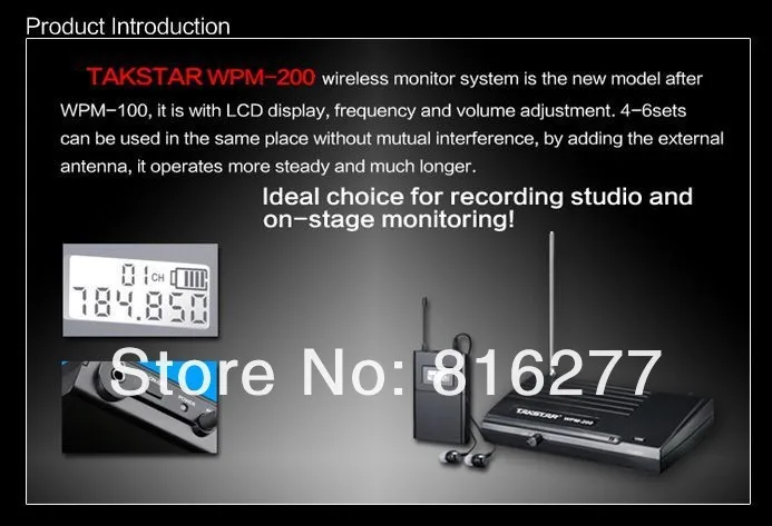 Takstar Wpm-200 беспроводной монитор система в ухо стерео 1 передатчик 2 приемника сценический беспроводной монитор система