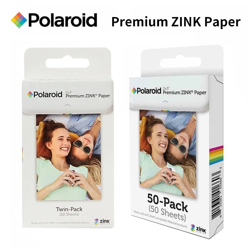 Пленка Polaroid Instax 2x3 дюйма Премиум ZINK фотобумага двойной пакет 20/50 листов для