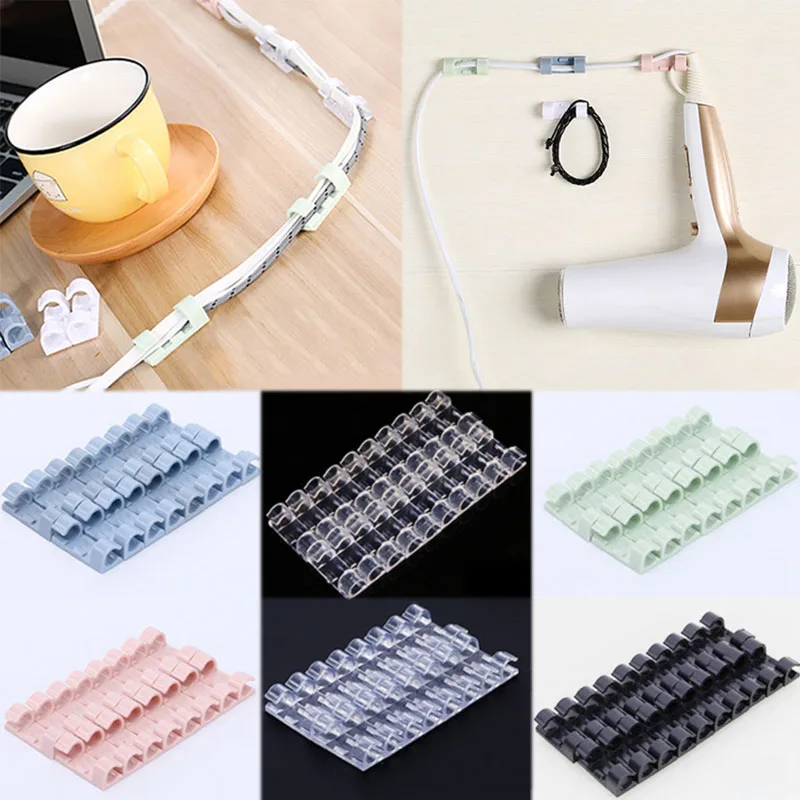

Cables Storage Finishing Tool Fixed Fit Wire Organizer Securing Cable Clamp 1Set Buckle Data Line Storage Clips Storage Holder