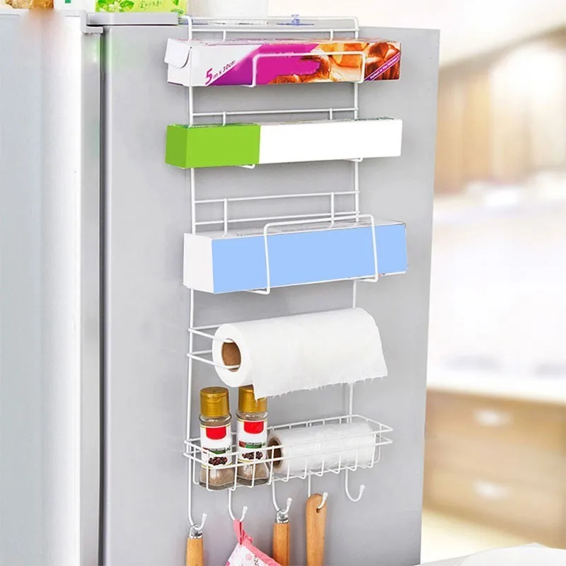 

Refrigerator Rack Side Shelf Sidewall Holder Multifunctional Shelf Wall Hanging Storage Rack Multi-layer Kitchen Side Shelf Rack