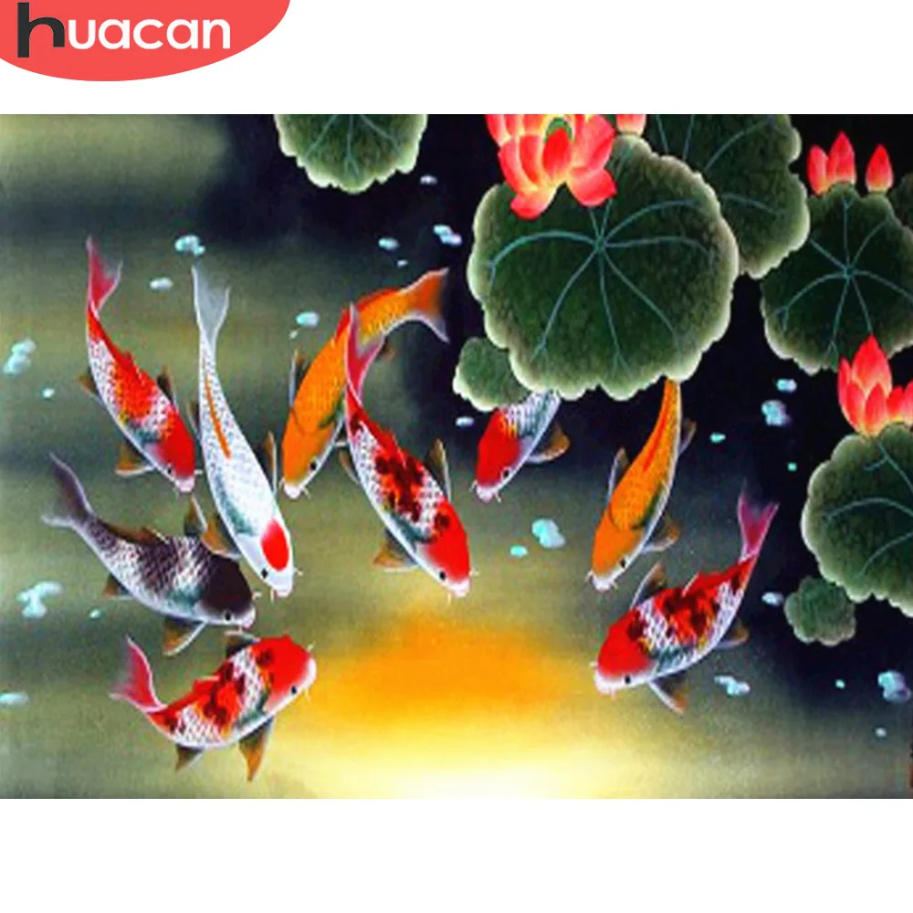 

HUACAN 5D DIY Diamond Painting Animal Fish Full Square Embroidery Sale Rhinestone Pictures Diamond Mosaic Home Decor