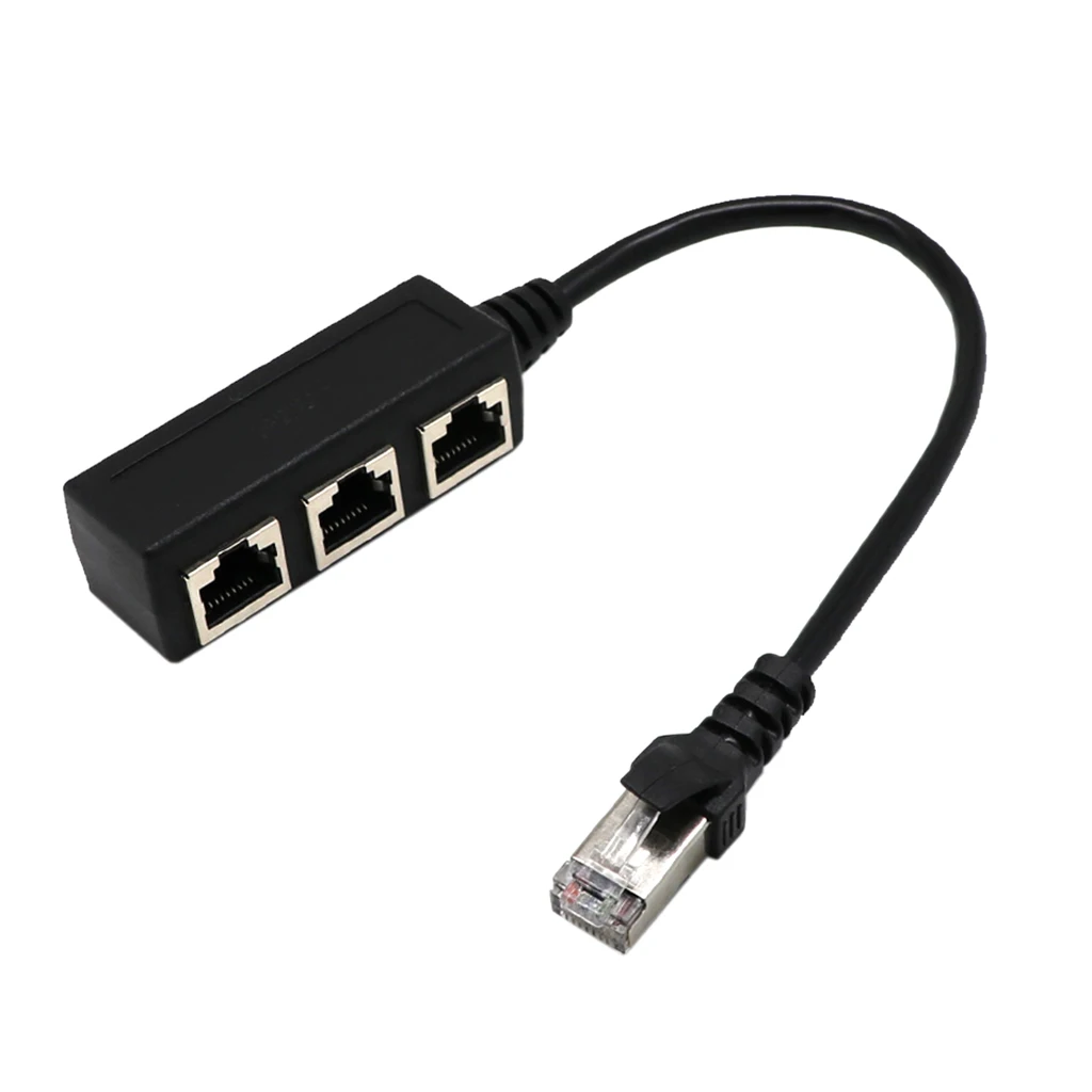 RJ45 1 до 3 локальной сети Ethernet кабель Splitter 3 Way Extender адаптер