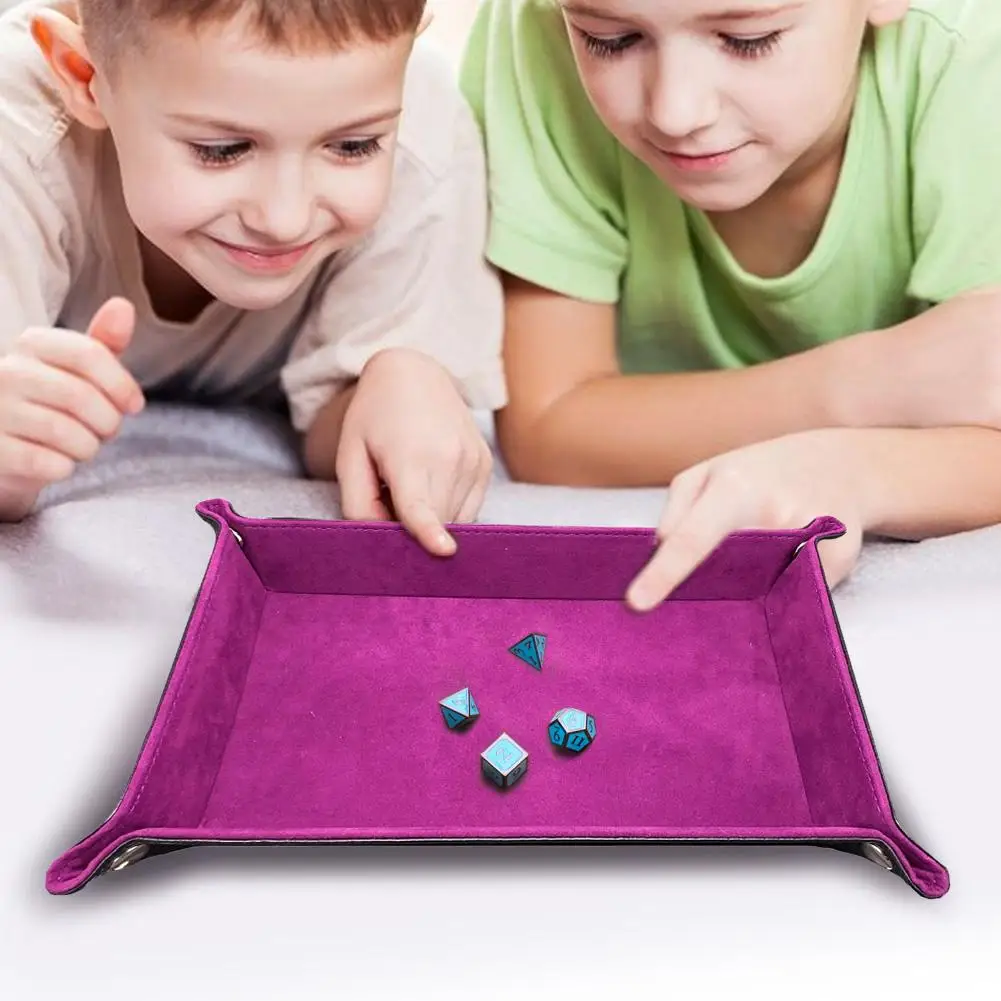 

Innovative Storage Tray PU Collapsible Storage Box PU Tray Tweezer Desktop Storage Box PU Leather Folding Tray Dice Rolling Tray
