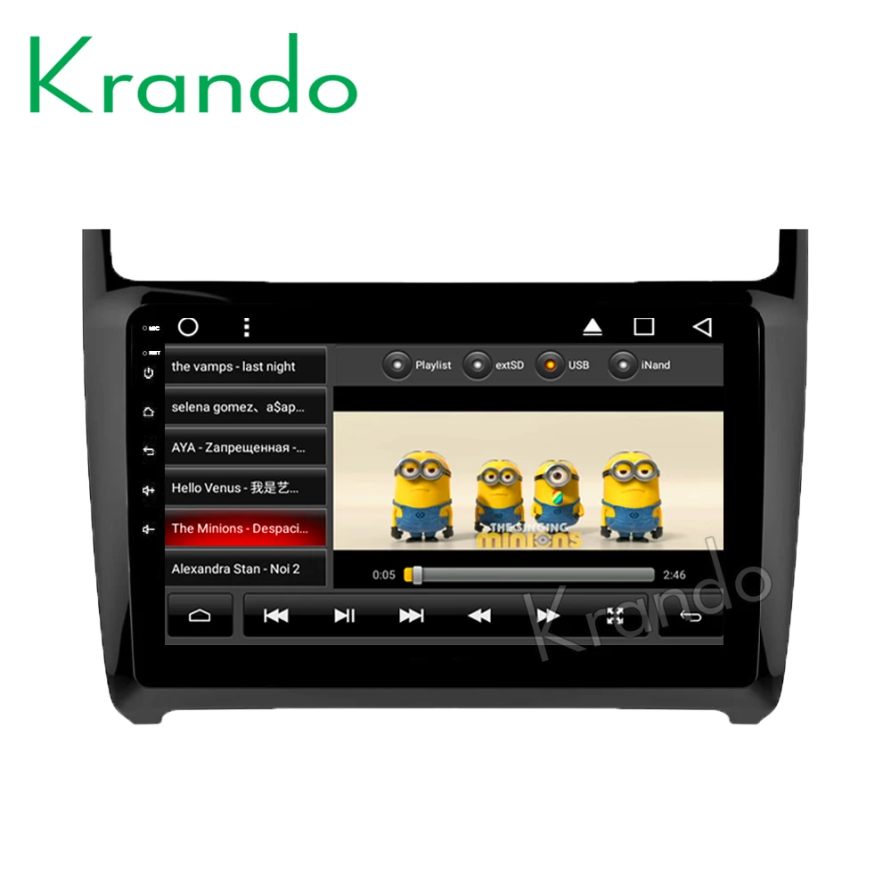 Cheap Krando Android 8.1 10.1" Big Screen Full touch car Multimedia system audio player for VW Polo 2012 navigation player gps wifi 1