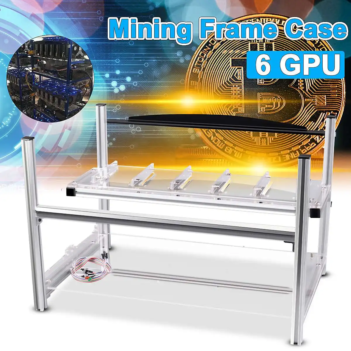 

DIY Aluminum Frame Case For 6 GPU Mining Crypto-currency Mining Rigs fo Building Professional Crypto-currency Mining Rigs