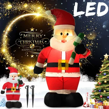

1.2M LED Air Inflatable Crutches Santa Snowman Claus With Blower Garden Outdoor Layout Christmas Decor Figure Kids Classic Toys