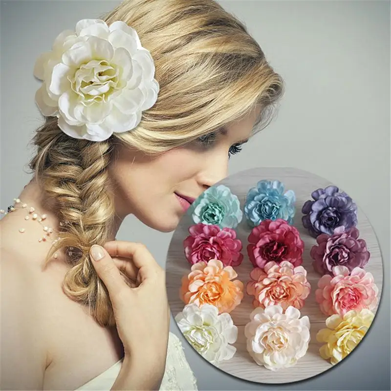 

5pcs Autumn Azalea Artificial Flower Small Tea Rose Flower Head Wedding Decoration Wrist Flower Making European Small Peony