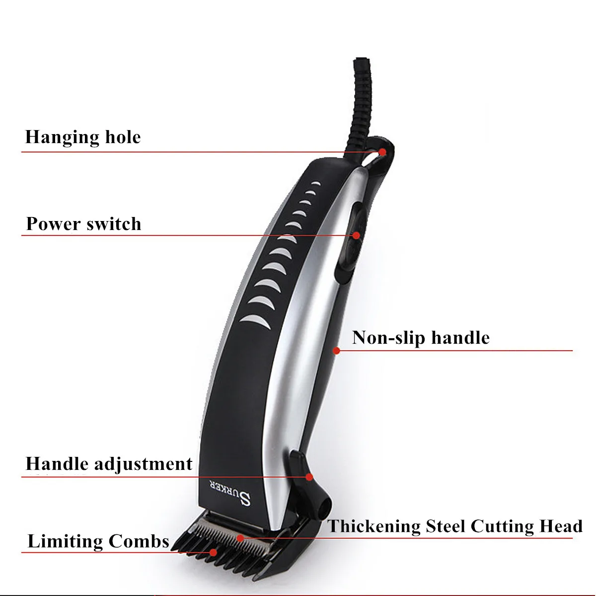 Ceny 220 240V 50Hz 12W profesjonalne mężczyźni elektryczna maszynka do strzyżenia włosów cięcia dzieci mężczyzna dorosłych zestaw antypoślizgowy podnośniki ue wtyczka regulowany