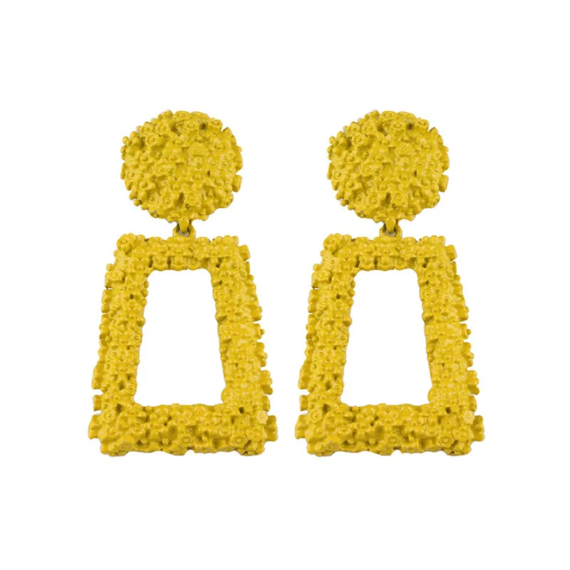 Новые Панк тяжелые металлические прямоугольные индийские Золотые Серебряные серьги-капли геометрические массивные серьги для женщин Висячие модные ювелирные изделия
