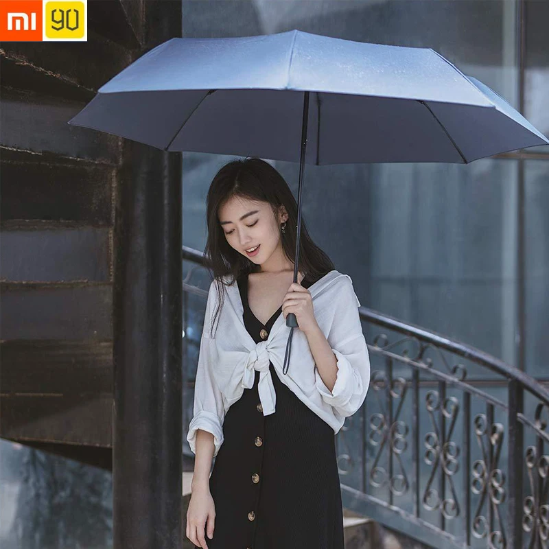 Складной зонт Xiaomi 90fun ветрозащитный водонепроницаемый Сверхлегкий складной