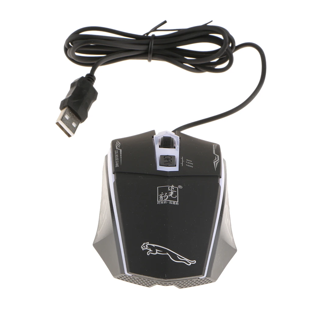 

3-speed DPI Adjustable Optical Mouse USB Wired Gaming Mouse for PC black