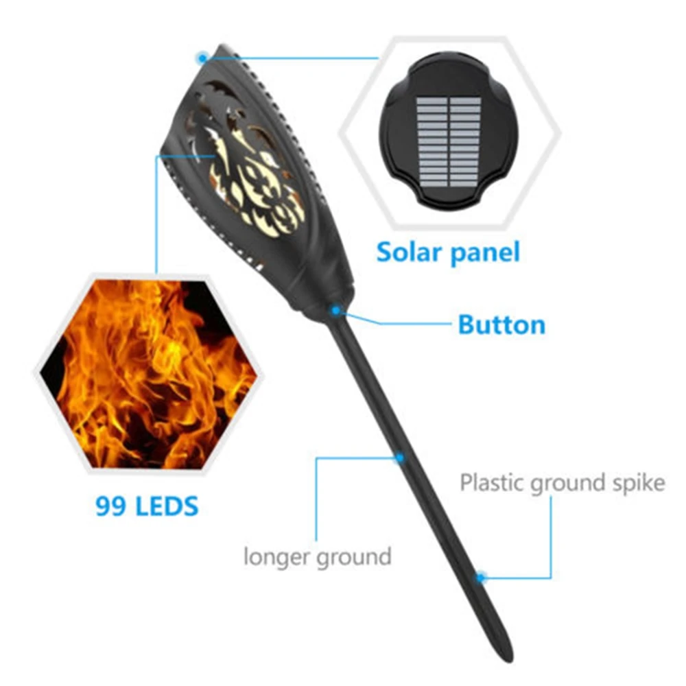 

Solar Lamp 5W LED Solar light wall lamp Warm White Flame Light Waterproof For Outdoor Garden Path Lawn Wall Landscape Lamp