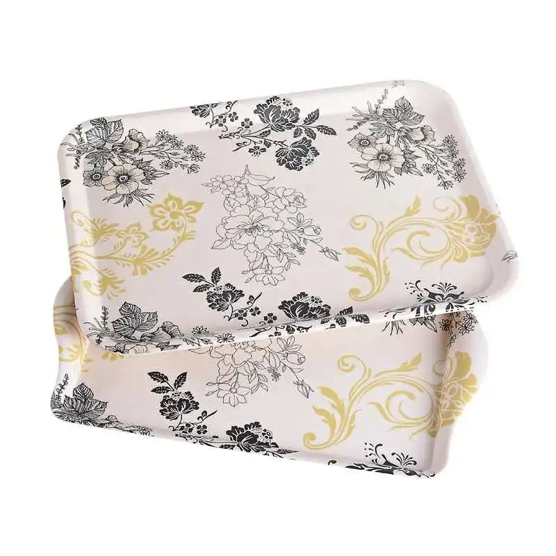 

Nordic Style Plastic Dessert Serving Tray Tea Breakfast Bread Tray Snack Plate Storage Plates Square Accessories Cosmetics Dish