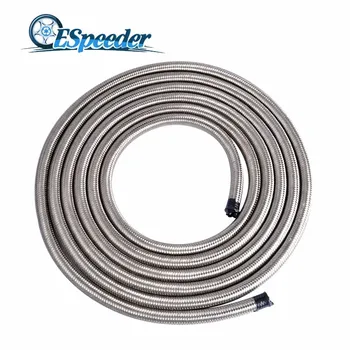 

ESPEEDER AN4-AN12 5M Oil Fuel Hose Line Stainless Steel Double Braided Hose Pipe Universal Car Racing Oil Cooler Tubing Silver