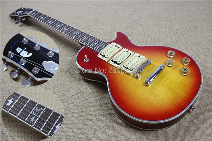 

Custom shop Chinese studio electric guitar,ace frehley cherry sunburst gloss finish,3 pickups free shipping