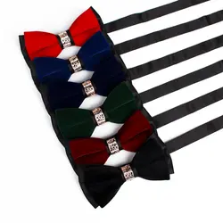 Новые бархатные Галстуки для свадьбы бизнес бабочка Твердые цветной галстук-бабочка для мужчин