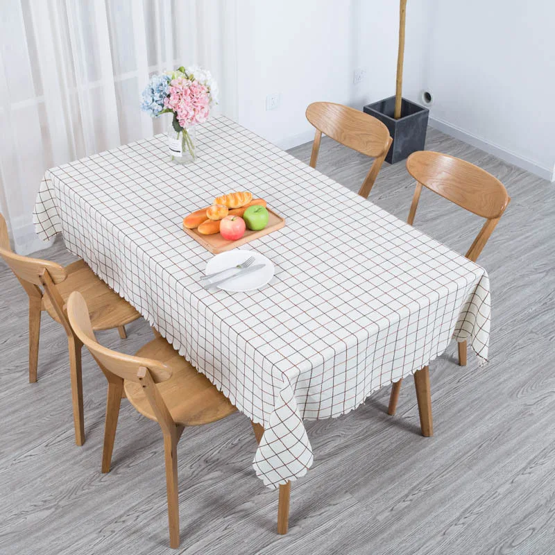 

YRYIE 1pc Cotton Linen Dining Chair Cover Rustic Table Cloth Rectangular Washable Checkered Plaid Tablecloth Textiles Decoration