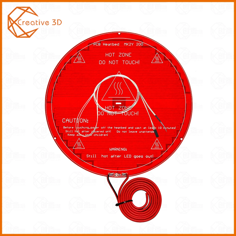 

3D printer Hot bed MK2Y Hot bed Round Heatbed Plate Reprap Heating Diameter 220mm + 100K ohm NTC 3950 Thermisto use for print