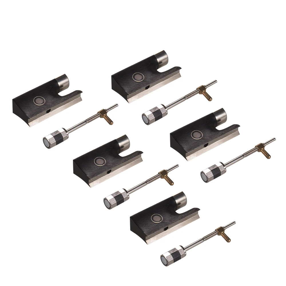

Pack of 5 sets 4/4 Violin Frog Fiddle Violin Bow Ebony Frog &amp Screw Set with Beautiful Pattern for 4/4 Violin Bow
