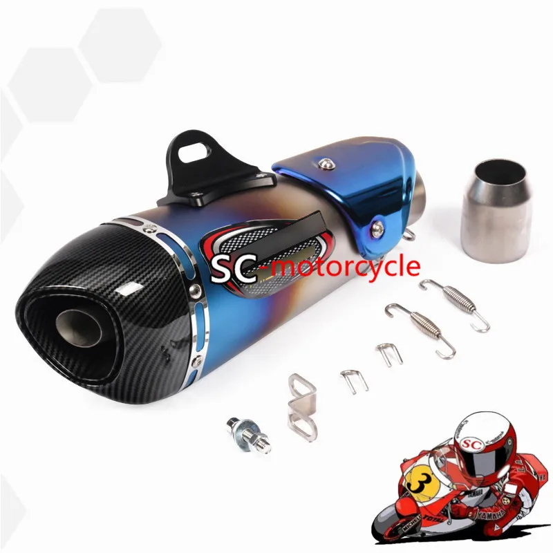 470mm de la bici de la suciedad Universal de Escape de la motocicleta tubo de Escape silenciador con DB asesino pegatina para Ninjia300 Z750 R25 TMAX530 R6