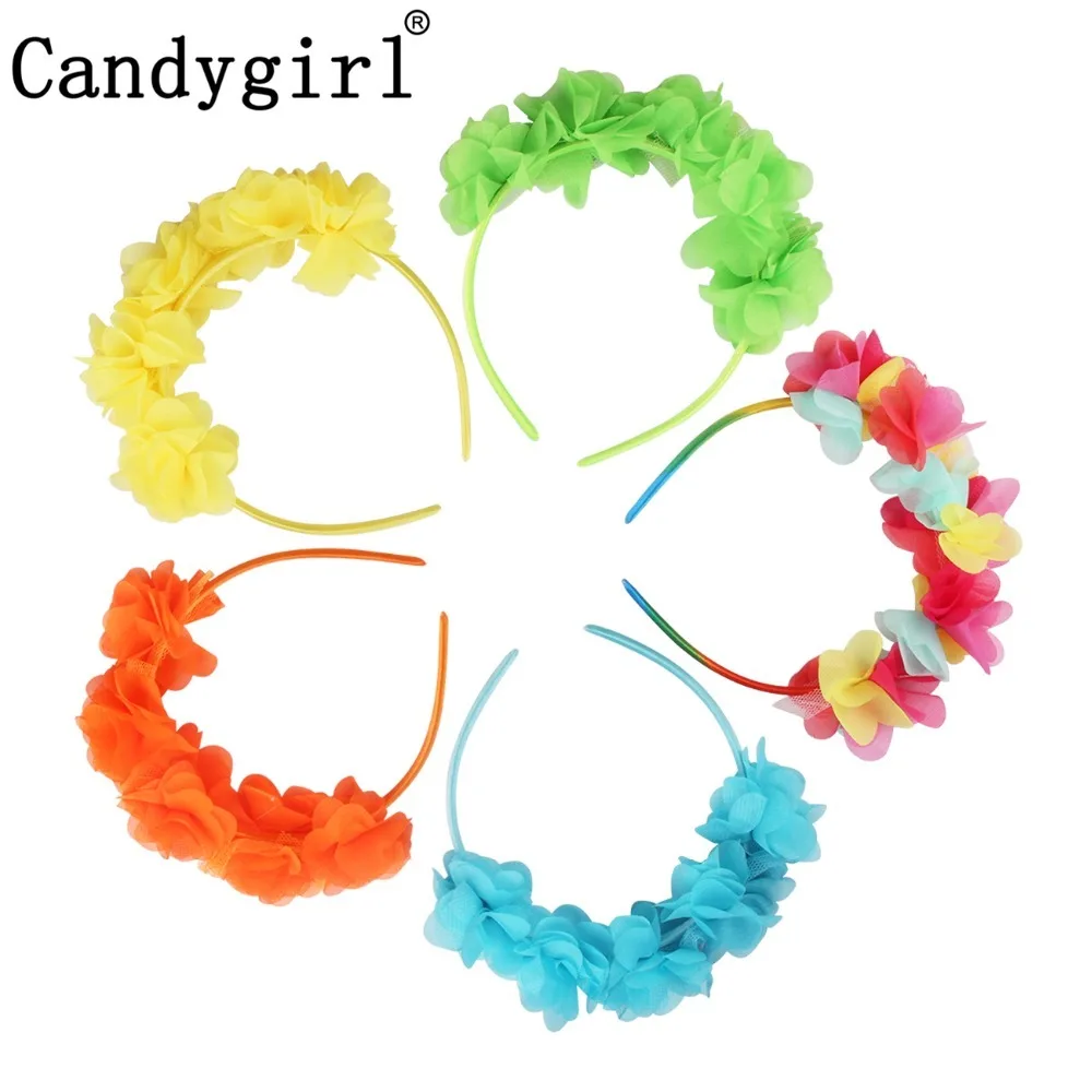 

216pcs Wreath Bohemian Headbands Women Girls Flowers Floral Garlands headgear Wedding Chiffon Hair band Accessories Headwear