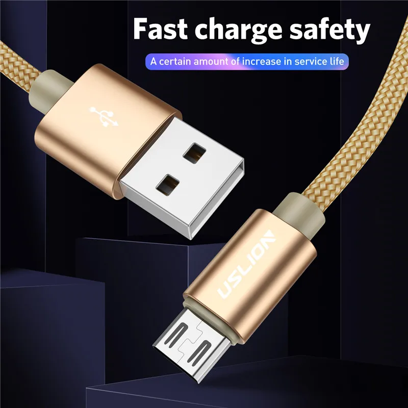 USLION المصغّر usb كابل كابل بيانات لسامسونج غالاكسي S7 حافة S6 Xiaomi Redmi ملاحظة 5 الهاتف المحمول الكابلات مزامنة شاحن الروبوت