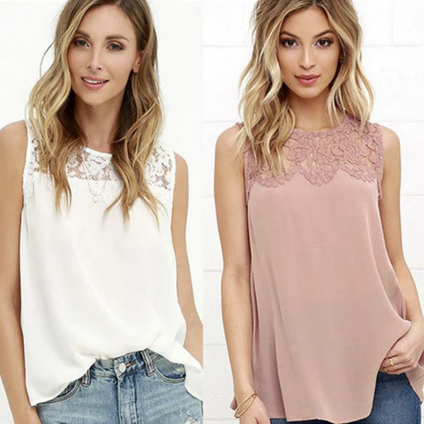 

Women Lady Sleeveless Solid Color Round Collar Vest Top for Summer Party NYZ Shop