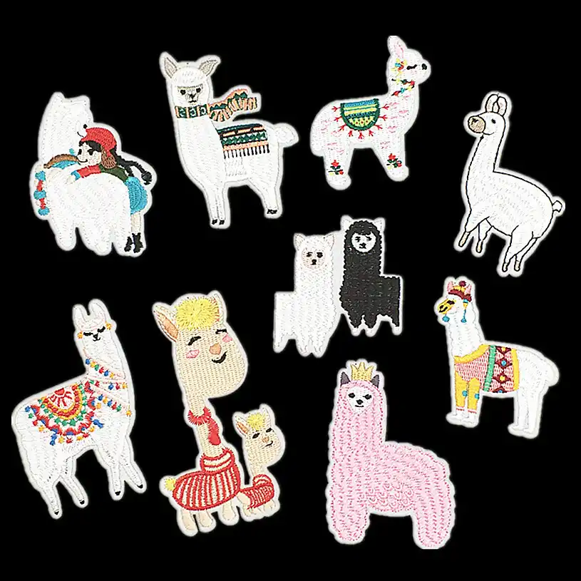 Pgy Alpaca Embroidered Patch Iron On Cute Applique Patch For T