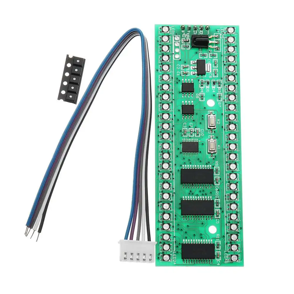 

DC 5V To 6V 250mA RGB Double Channel Double 24 LED Level Indicator Module MCU With Adjustable Display Mode