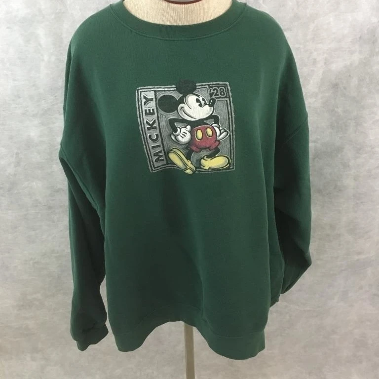 Disney Store Sweatshirt Size XXL green Mickey Mouse long sleeve womens-in Hoodies & Sweatshirts 
