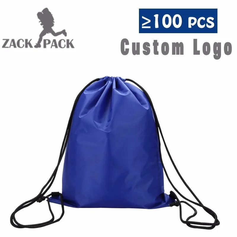 Custom Logo Drawstring Backpack Sports Waterproof Drawstring Bag Cotton Printing Logo Sack Female Students Polyester Bag
