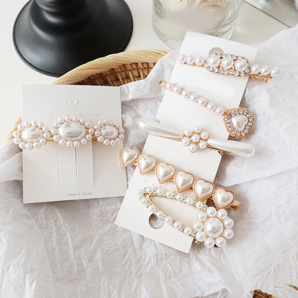 

2019 New Fashion Faux Pearl Hairpin Hair Side Clip Women Headwear Decoration Hair Accessories Gift