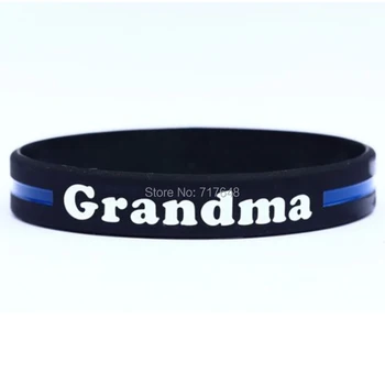 

100pcs Grandma Thin Blue Line wristband silicone bracelets free shipping by ePacket A