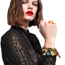 JUST FEEL ZA браслет с шармом для женские модные Кристаллы сердце золотого цвета цепочка металлическая манжета, браслет Boho изысканные ювелирные изделия