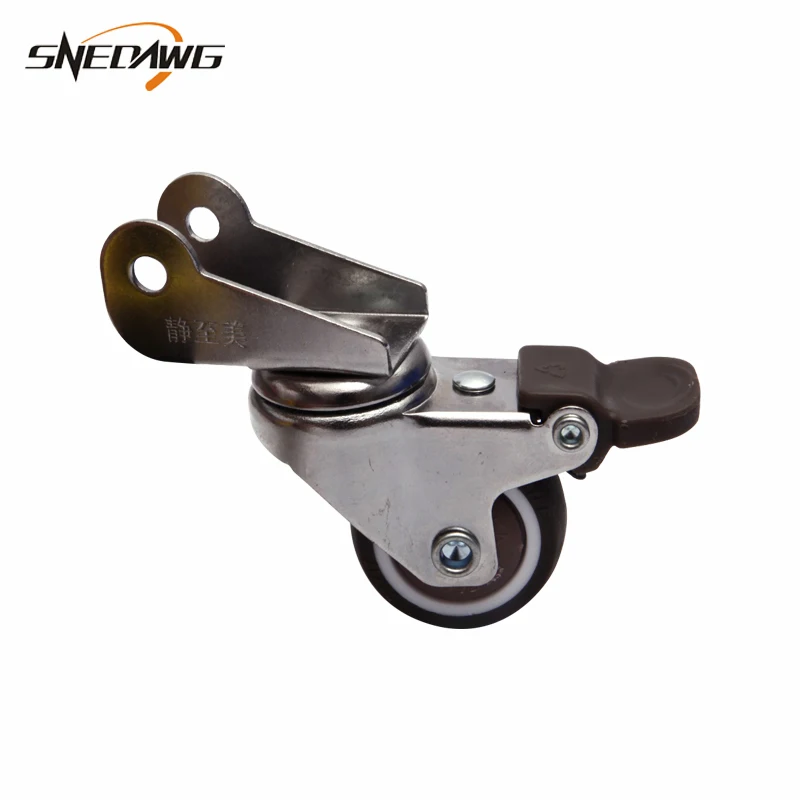 

2pc TPE Furniture Caster Swivel Caster Wheel Fit 20mm Board 1.5''/2'' Furniture Caster Wheel with Bearing for Desk Baby Cradle